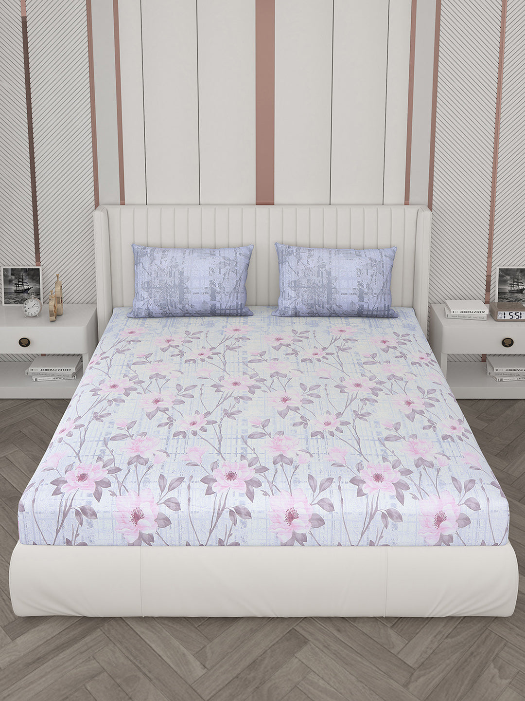 104 TC Cotton Double Bedsheet with 2 Pillow Covers - Updated - Updated - Updated