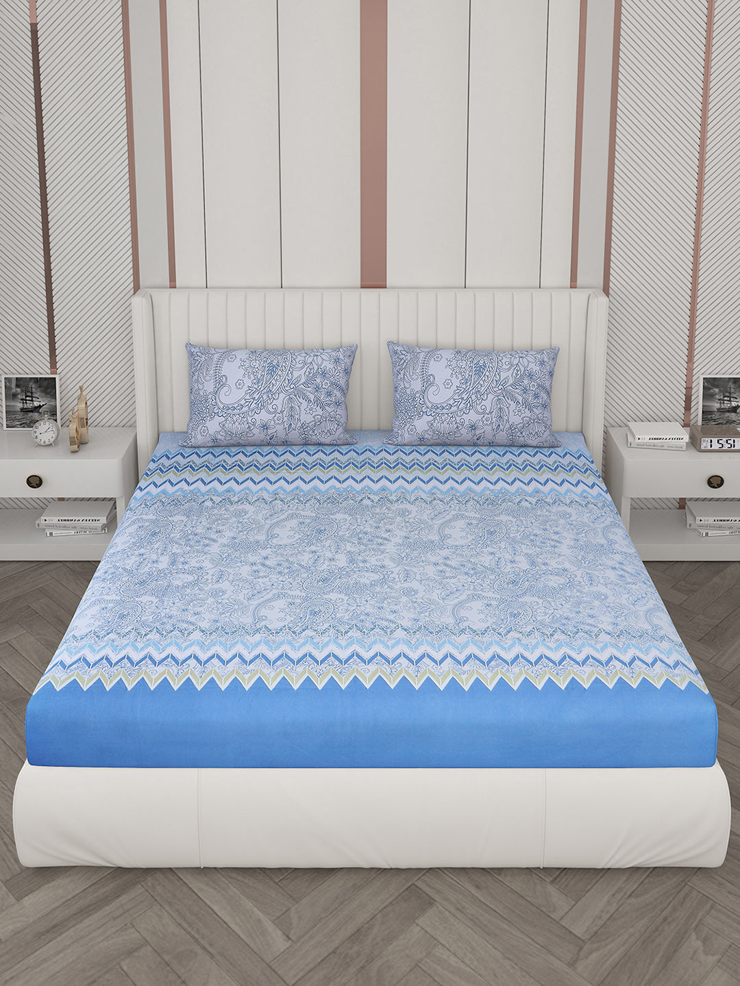 104 TC Cotton Double Bedsheet with 2 Pillow Covers - Updated - Updated - Updated