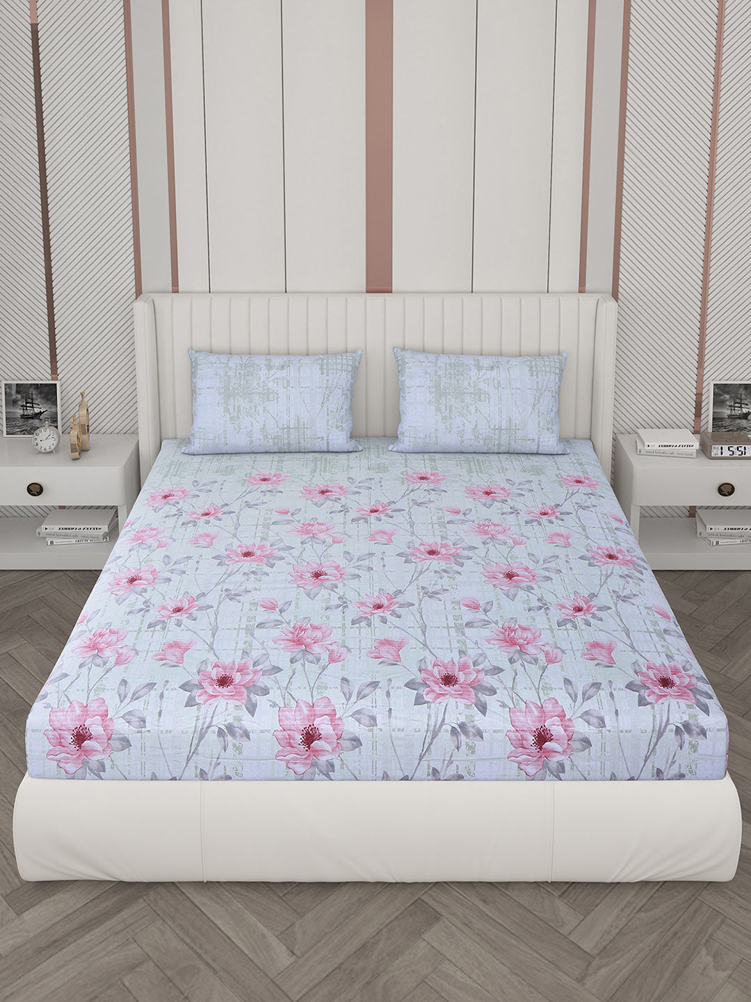 104 TC Cotton Double Bedsheet with 2 Pillow Covers - Updated - Updated - Updated