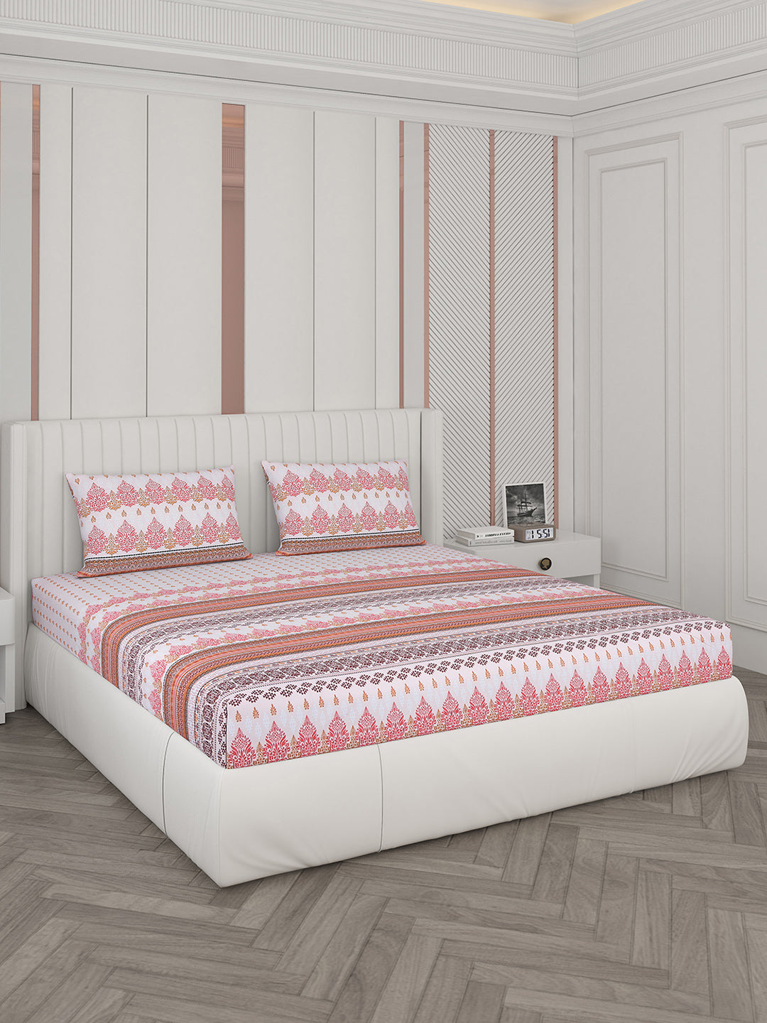 104 TC Cotton Double Bedsheet with 2 Pillow Covers - Updated - Updated - Updated