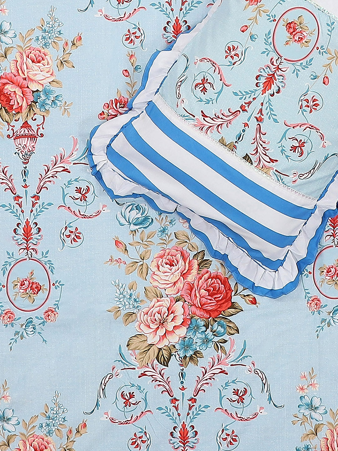 130 GSM Polyester Double Bed 1 Bedsheet with 2 Pillow Covers (Essence)