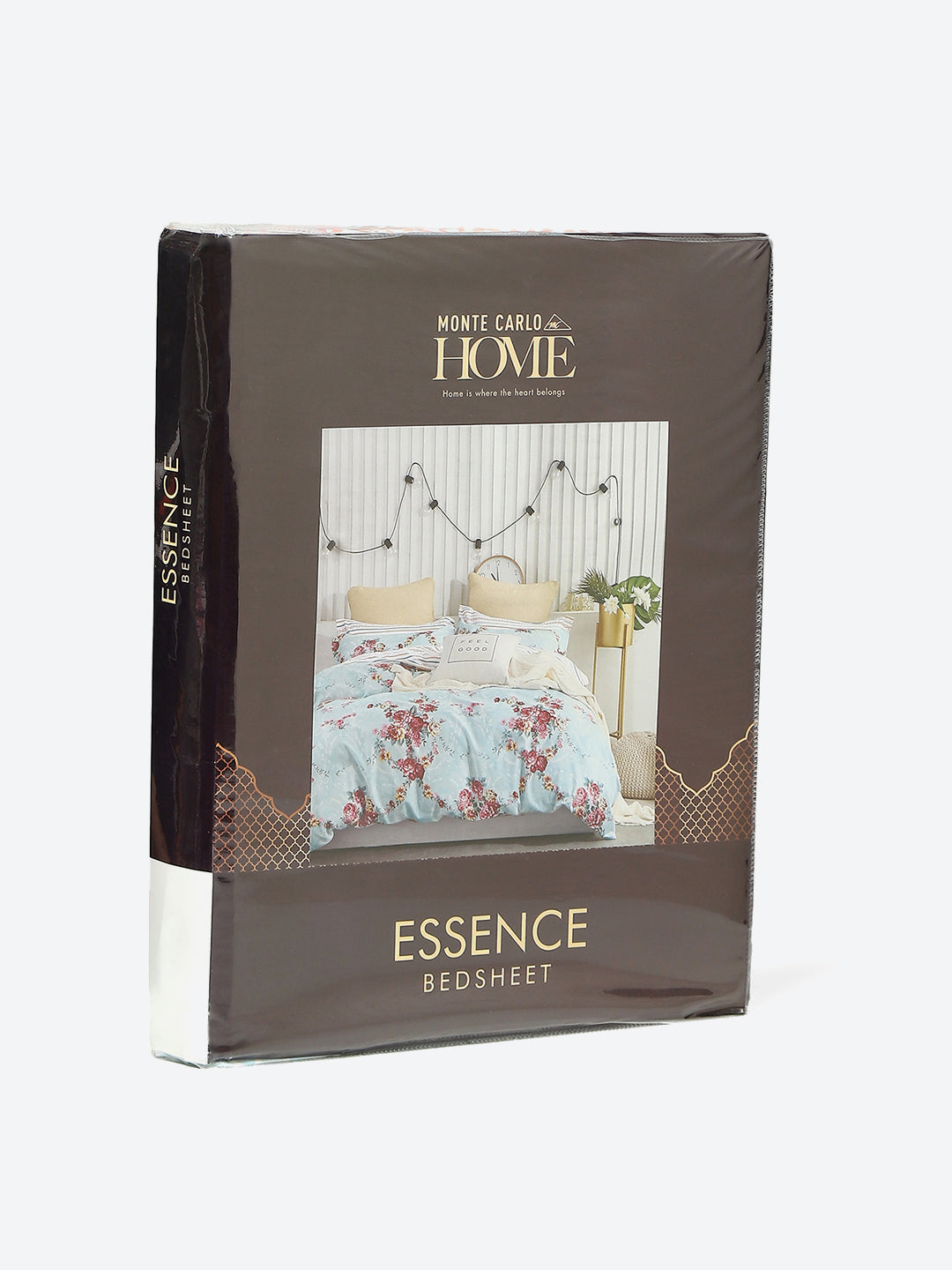 130 GSM Polyester Double Bed 1 Bedsheet with 2 Pillow Covers (Essence)