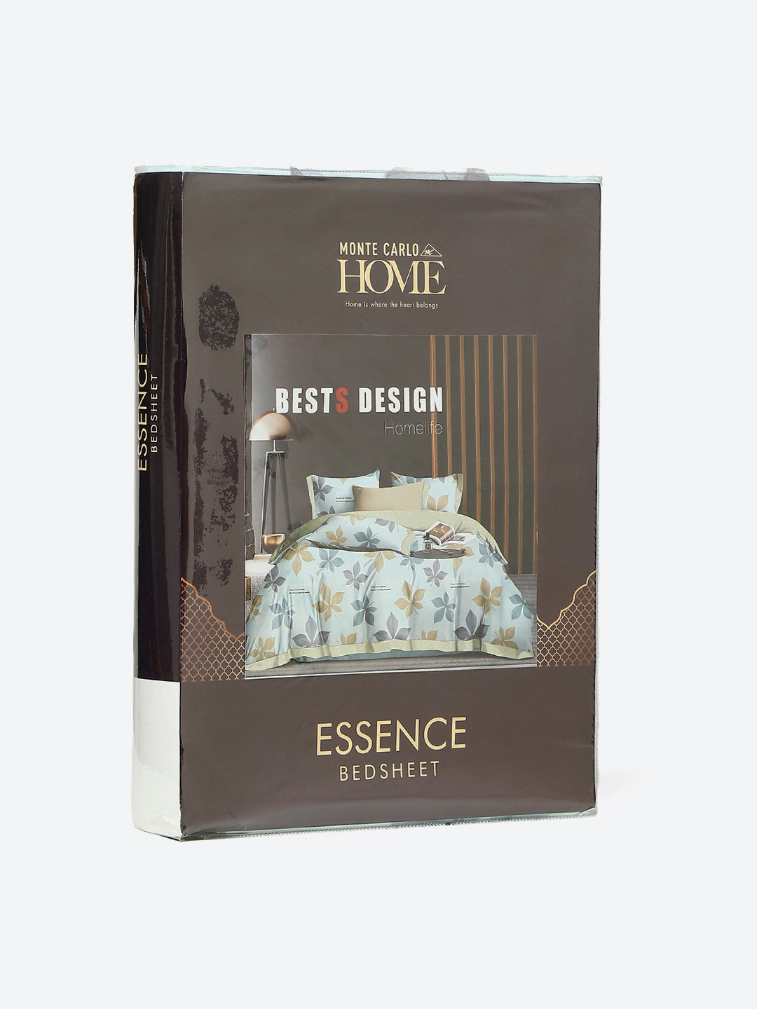 130 GSM Polyester Double Bed 1 Bedsheet with 2 Pillow Covers (Essence)