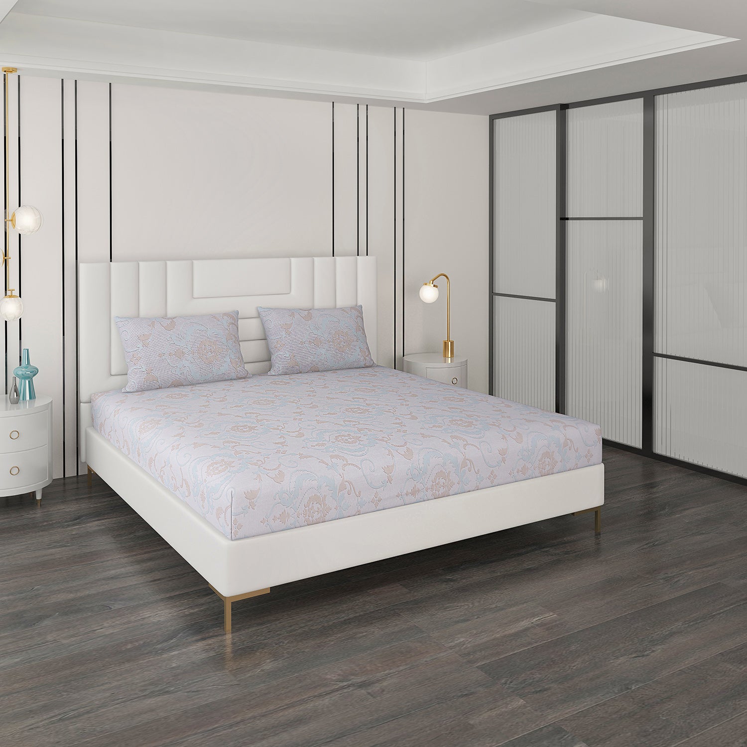 180 TC Cotton Double Bedsheet with 2 Pillow Covers