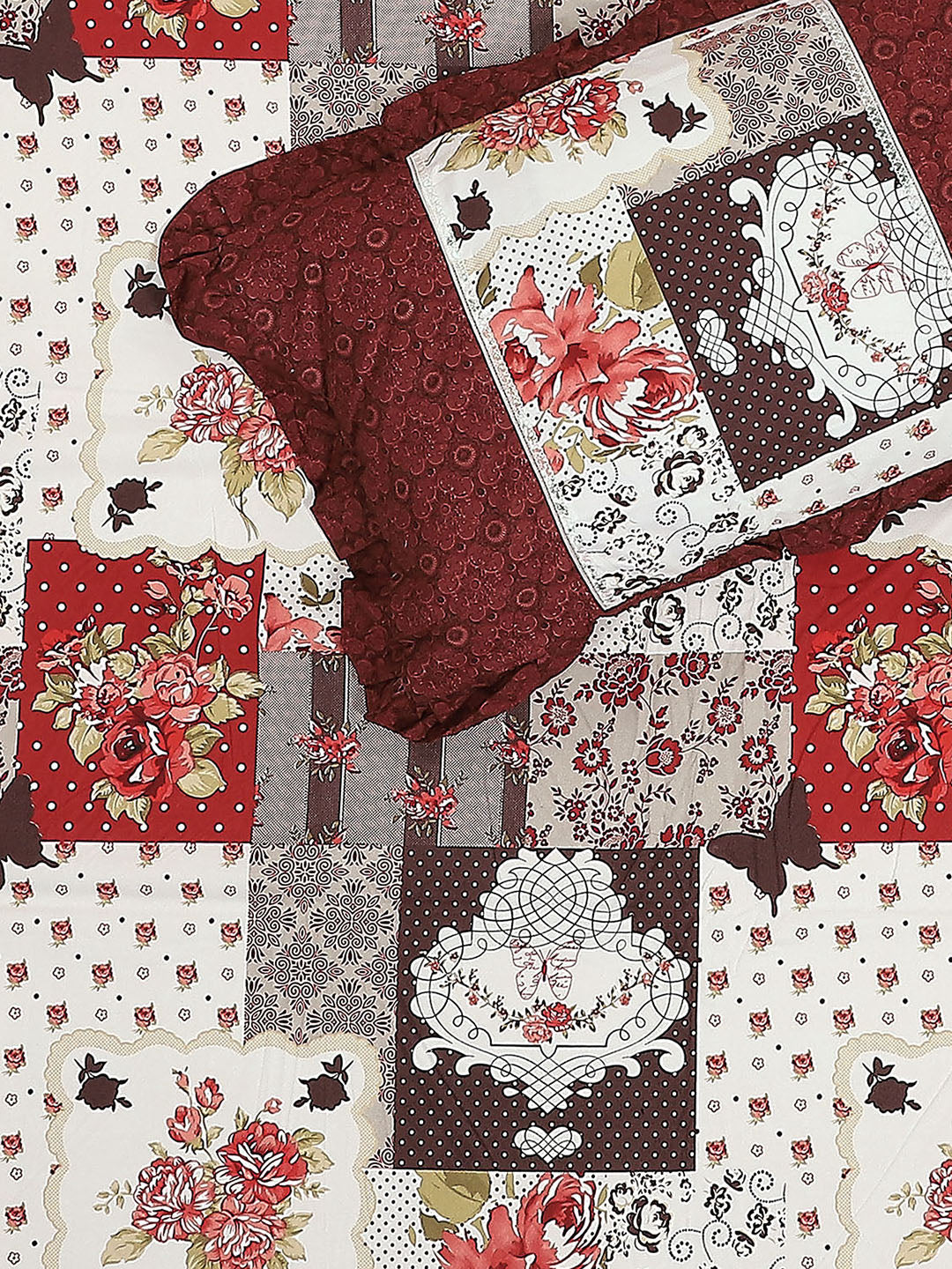 130 GSM Polyester Double Bed 1 Bedsheet with 2 Pillow Covers (Vibrant)