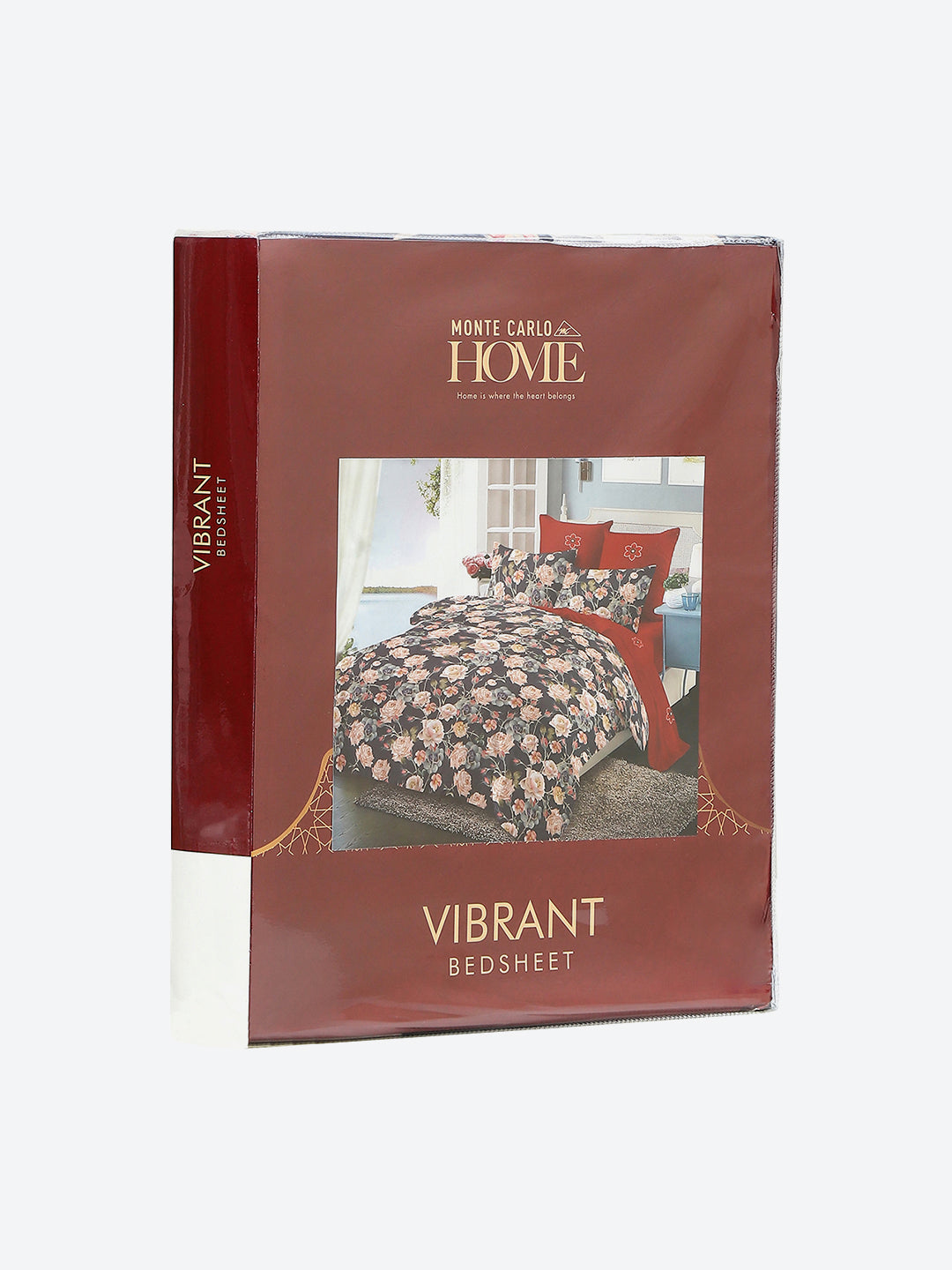 130 GSM Polyester Double Bed 1 Bedsheet with 2 Pillow Covers (Vibrant)