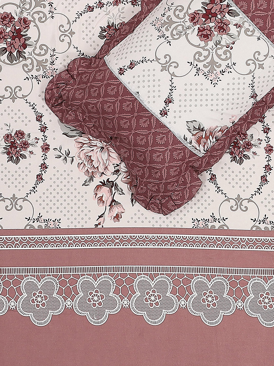 130 GSM Polyester Double Bed 1 Bedsheet with 2 Pillow Covers (Vibrant)