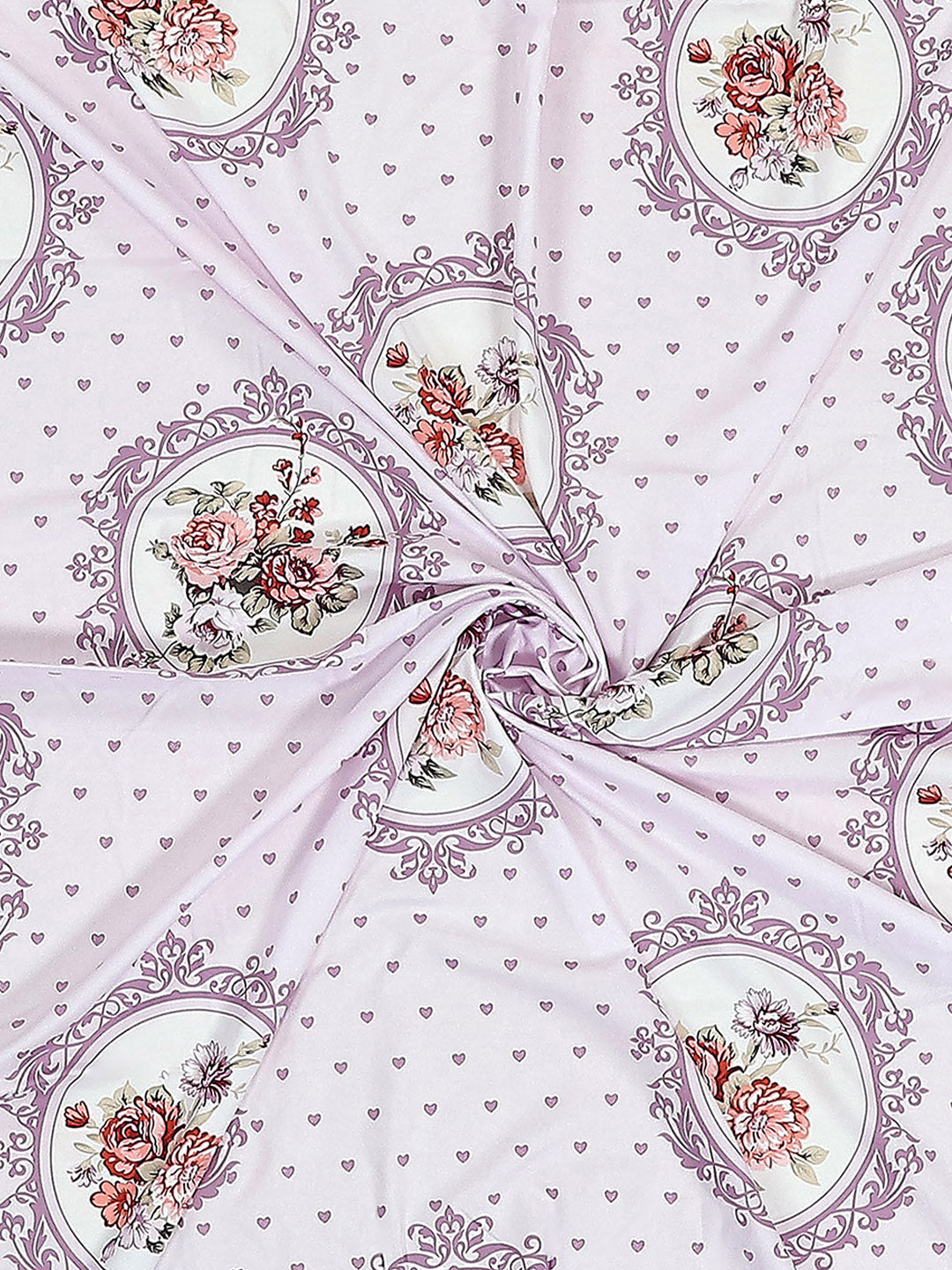 130 GSM Polyester Double Bed 1 Bedsheet with 2 Pillow Covers (Vibrant)