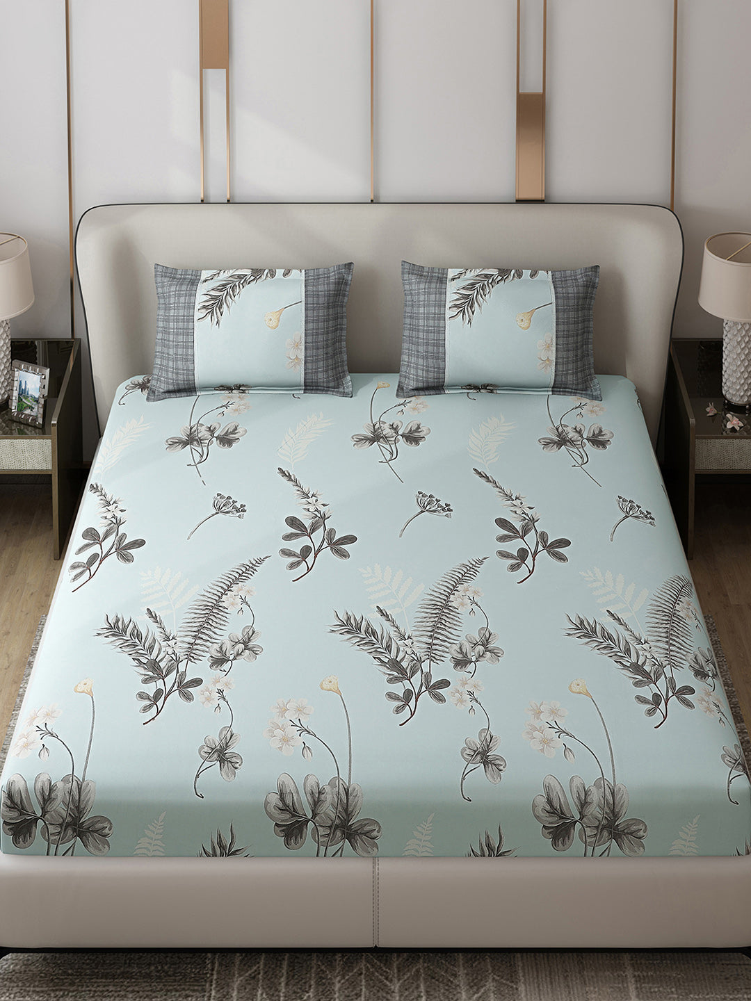 130 GSM Polyester Double Bed 1 Bedsheet with 2 Pillow Covers (Vibrant)