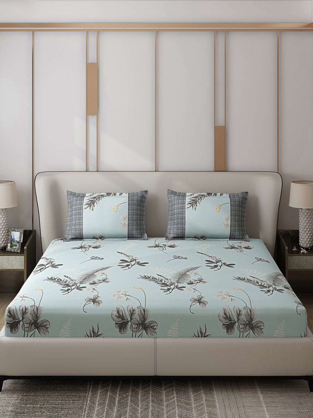 130 GSM Polyester Double Bed 1 Bedsheet with 2 Pillow Covers (Vibrant)