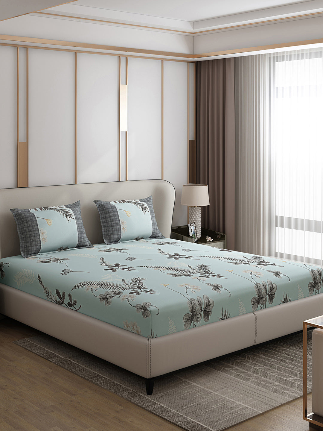 130 GSM Polyester Double Bed 1 Bedsheet with 2 Pillow Covers (Vibrant)