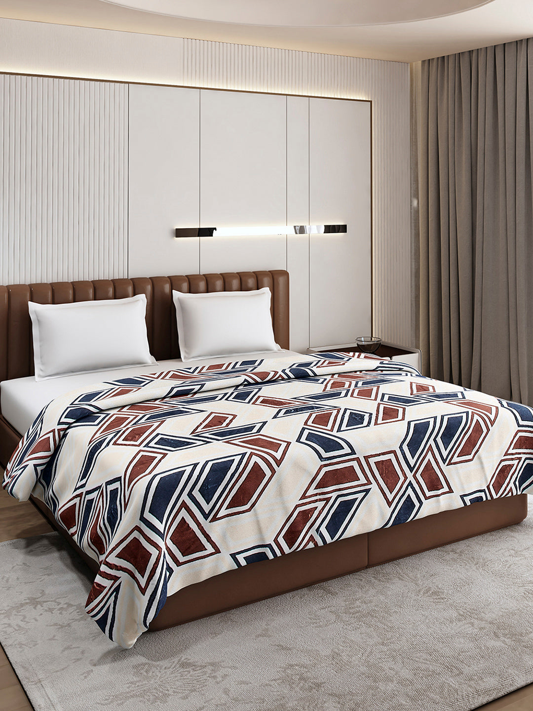 Printed Double Bed 210 GSM Blanket for AC Room - (Mellow)