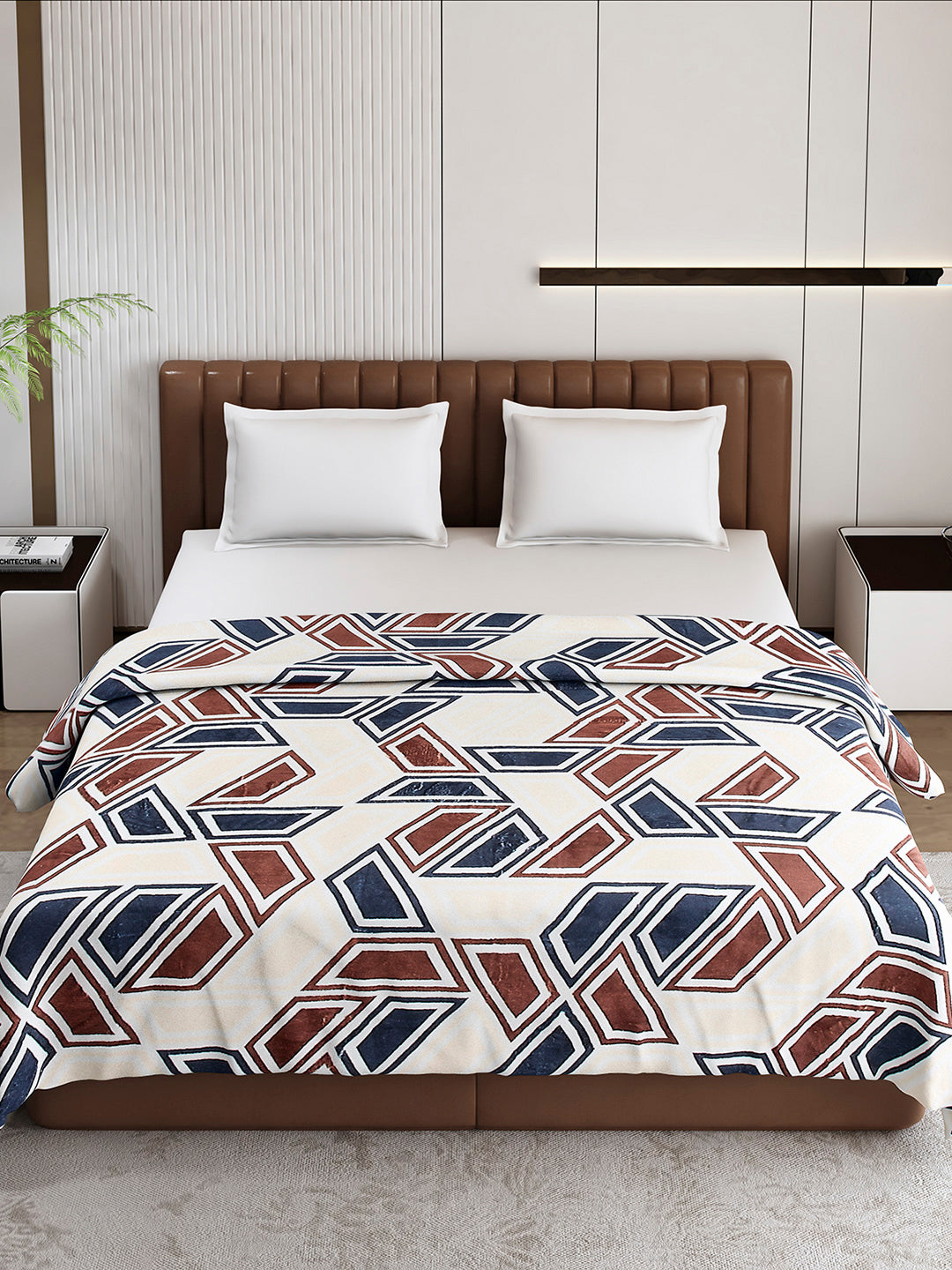Printed Double Bed 210 GSM Blanket for AC Room - (Mellow)