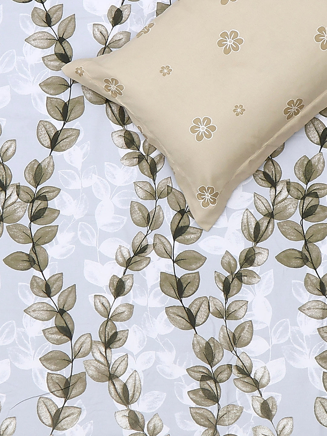 110 GSM Polyester Double Bed 1 Bedsheet with 2 Pillow Cover (Aromatica)