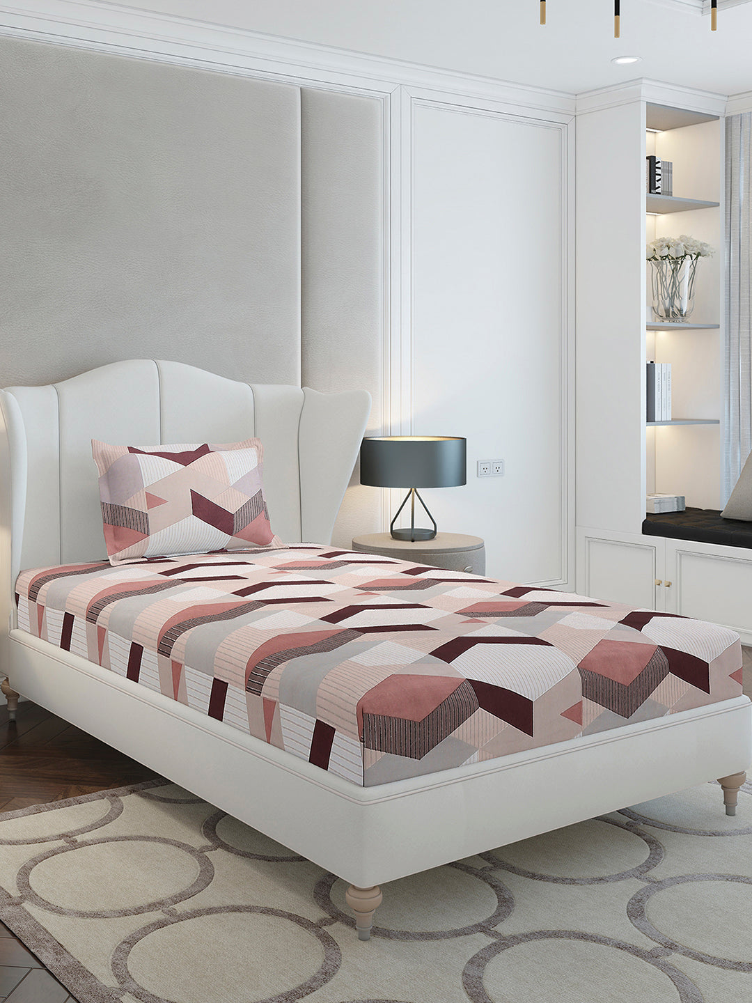 130 GSM Polyester Single Bedsheet with 1 Pillow Cover (Decoy)