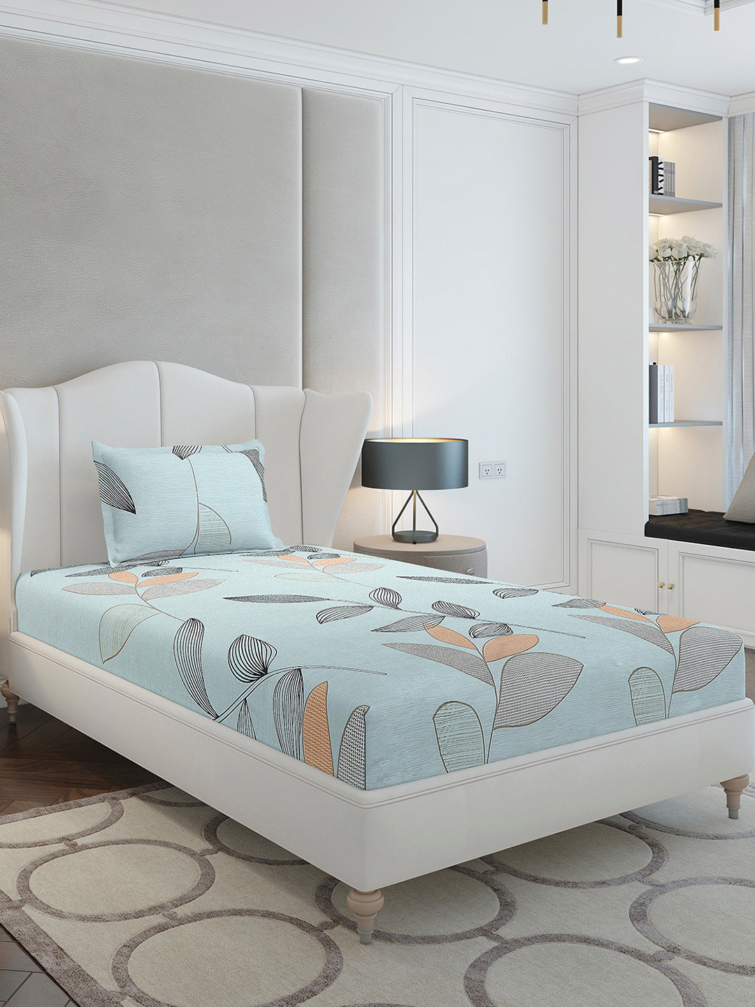 130 GSM Polyester Single Bedsheet with 1 Pillow Cover (Decoy)