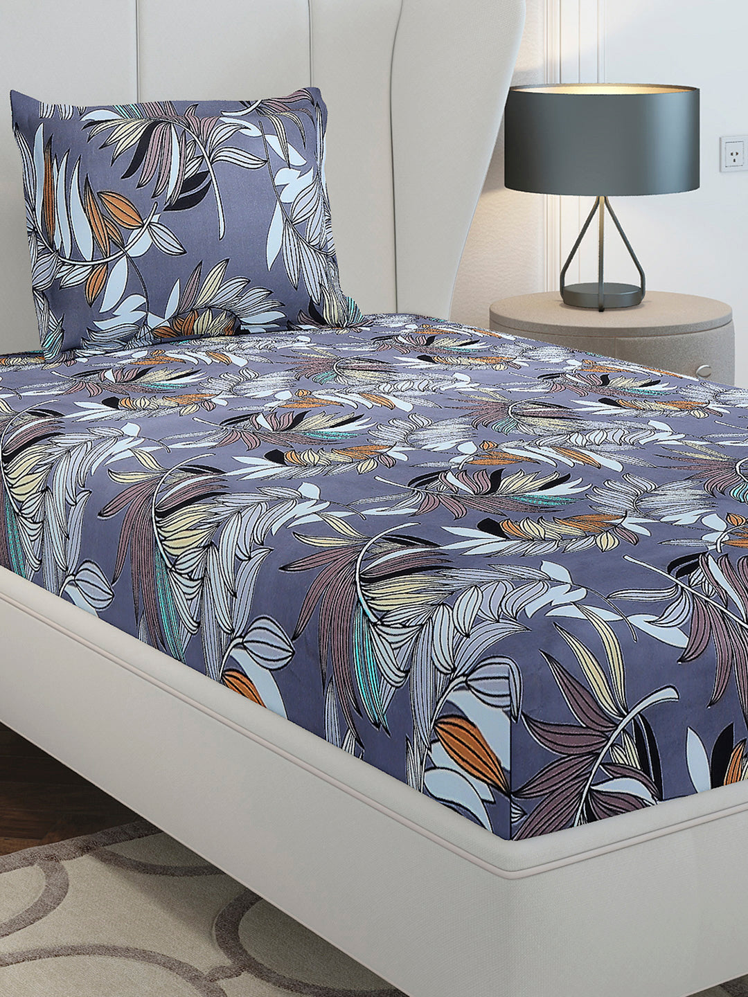 130 GSM Polyester Single Bedsheet with 1 Pillow Cover (Decoy)