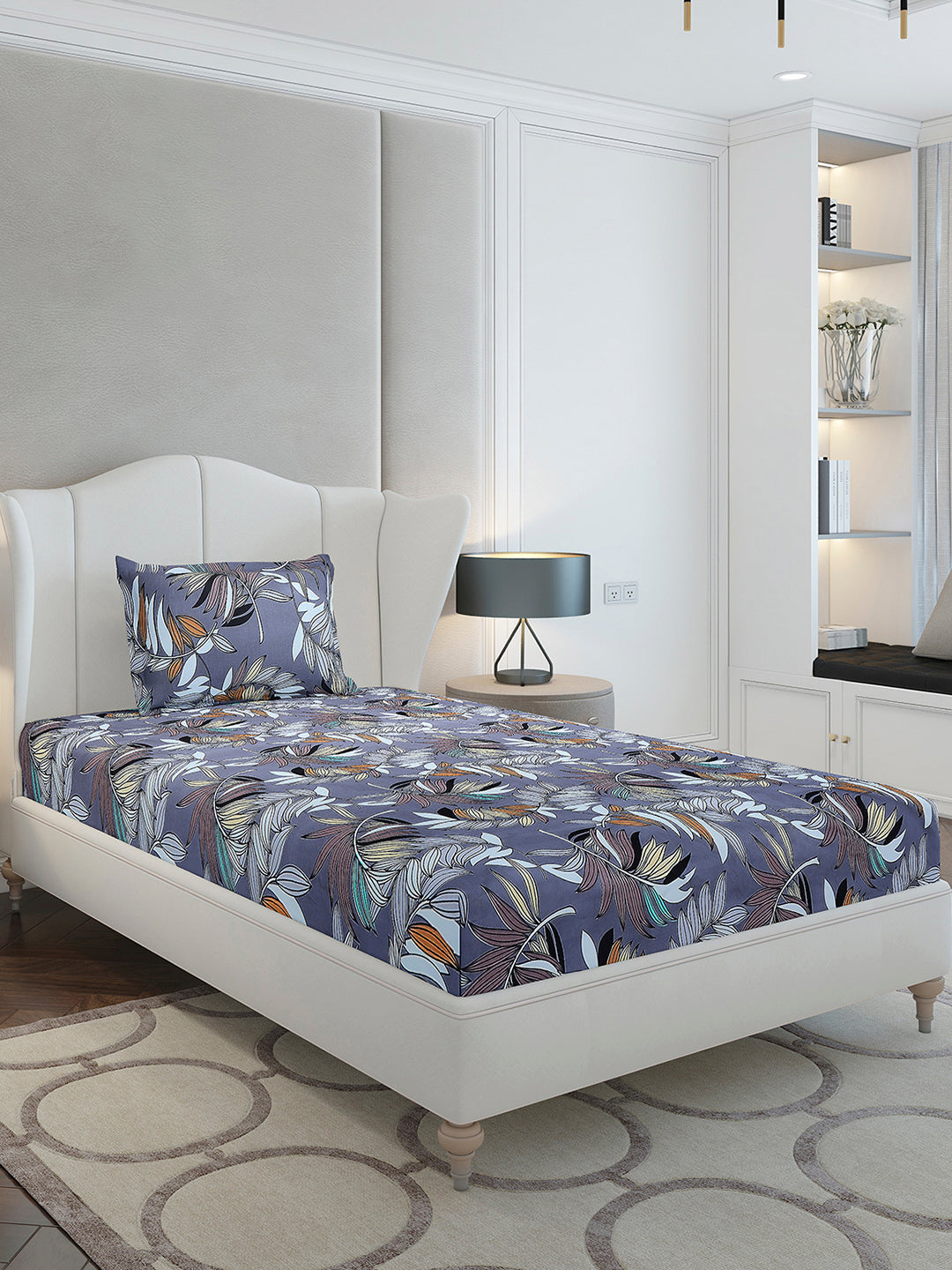 130 GSM Polyester Single Bedsheet with 1 Pillow Cover (Decoy)