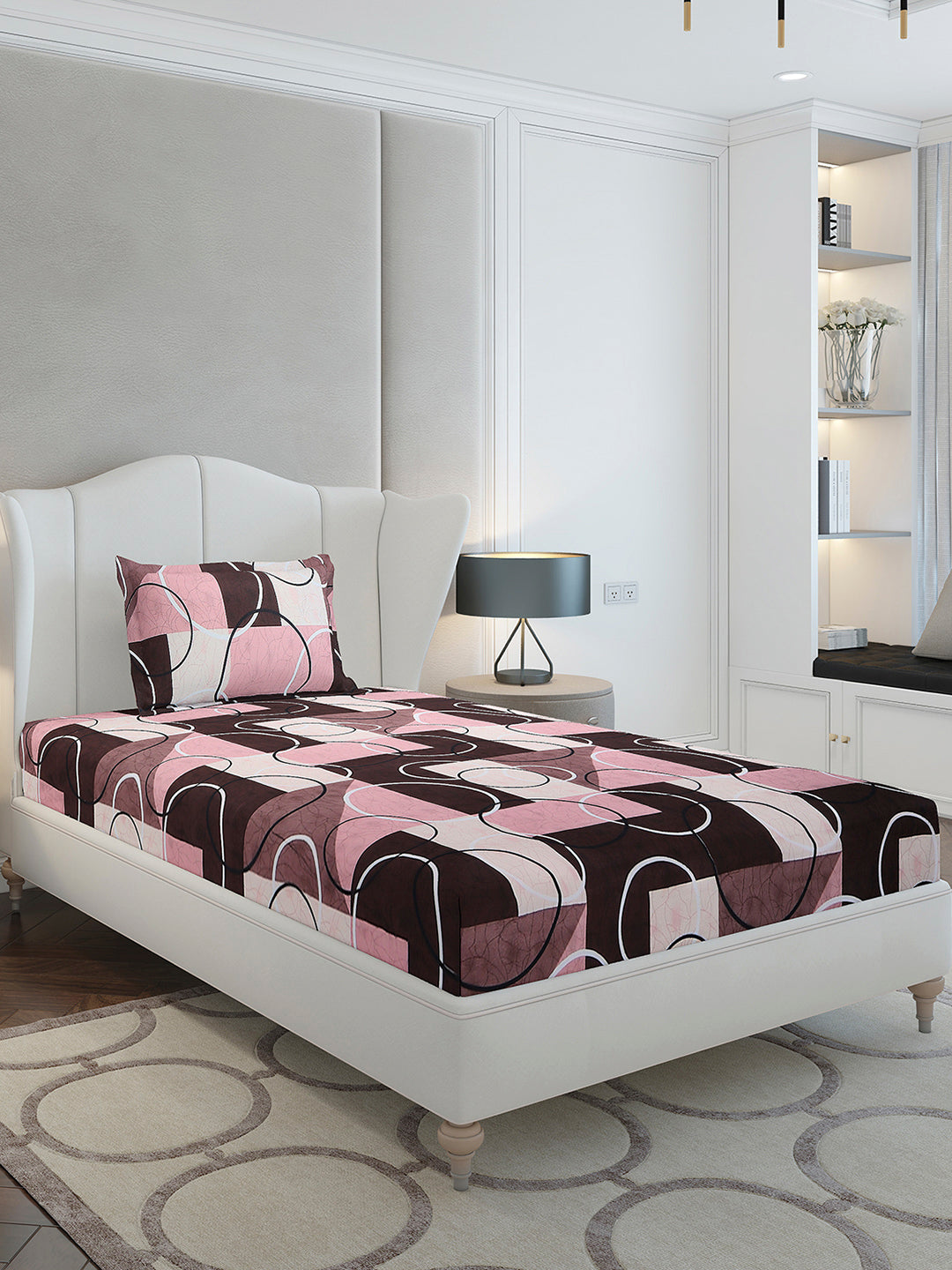 130 GSM Polyester Single Bedsheet with 1 Pillow Cover (Decoy)