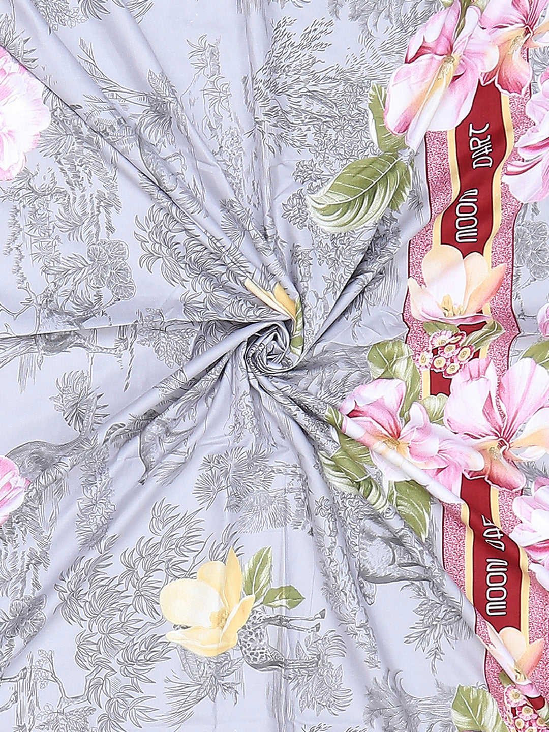 130 GSM Polyester King Size 1 Bedsheet with 2 Pillow Covers (Edmond)