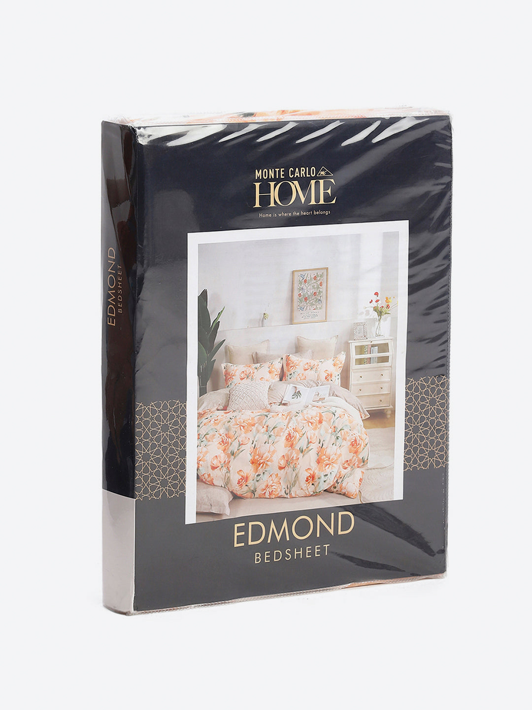 130 GSM Polyester King Size 1 Bedsheet with 2 Pillow Covers (Edmond)