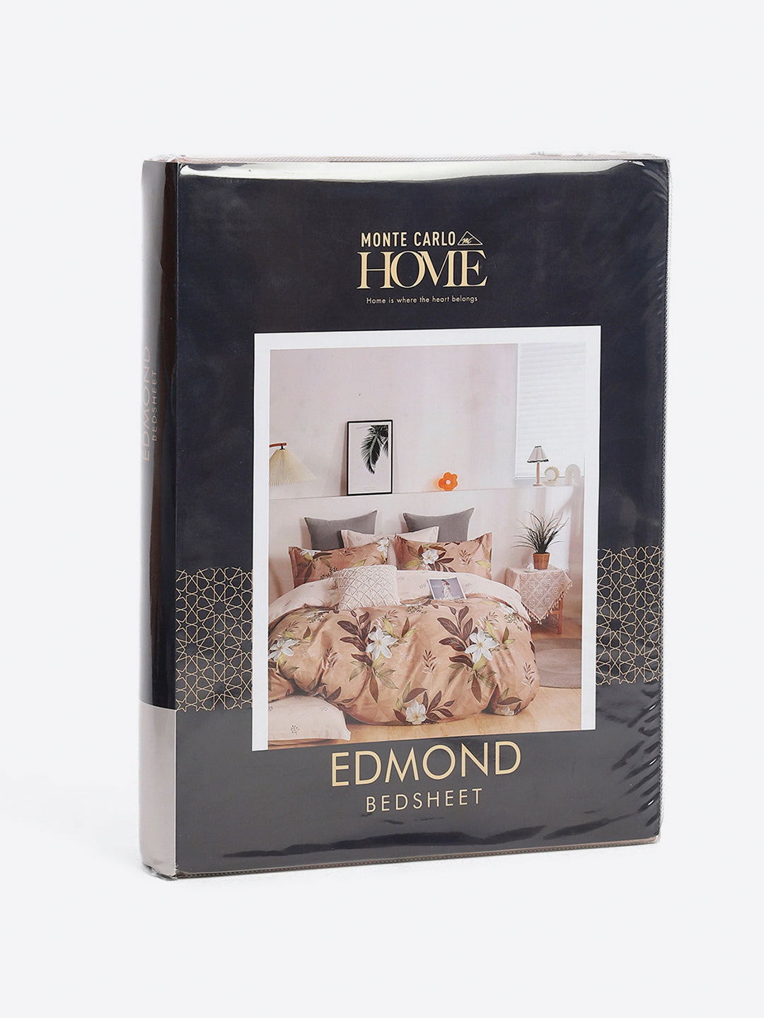 130 GSM Polyester King Size 1 Bedsheet with 2 Pillow Covers (Edmond)