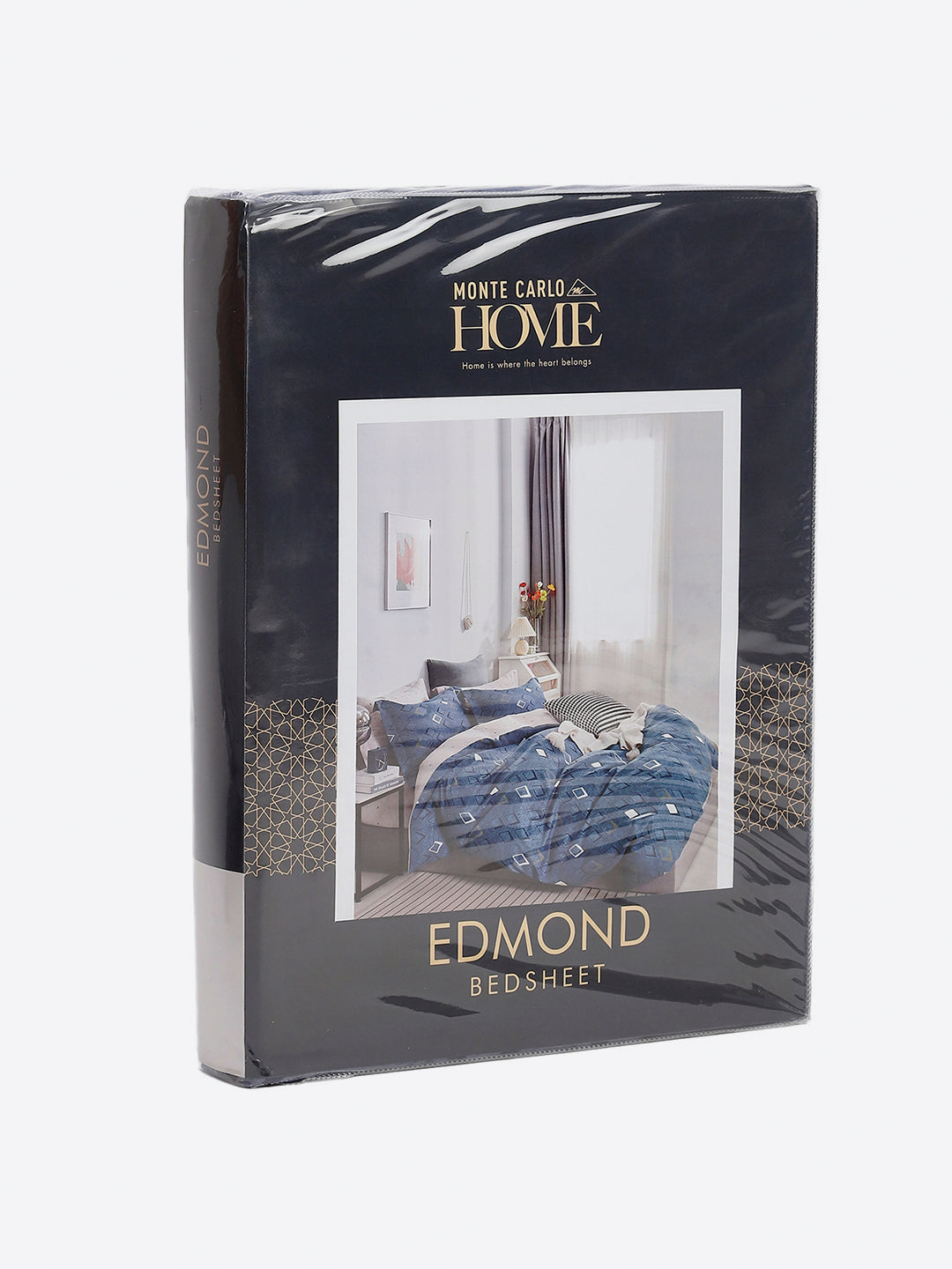 130 GSM Polyester King Size 1 Bedsheet with 2 Pillow Covers (Edmond)