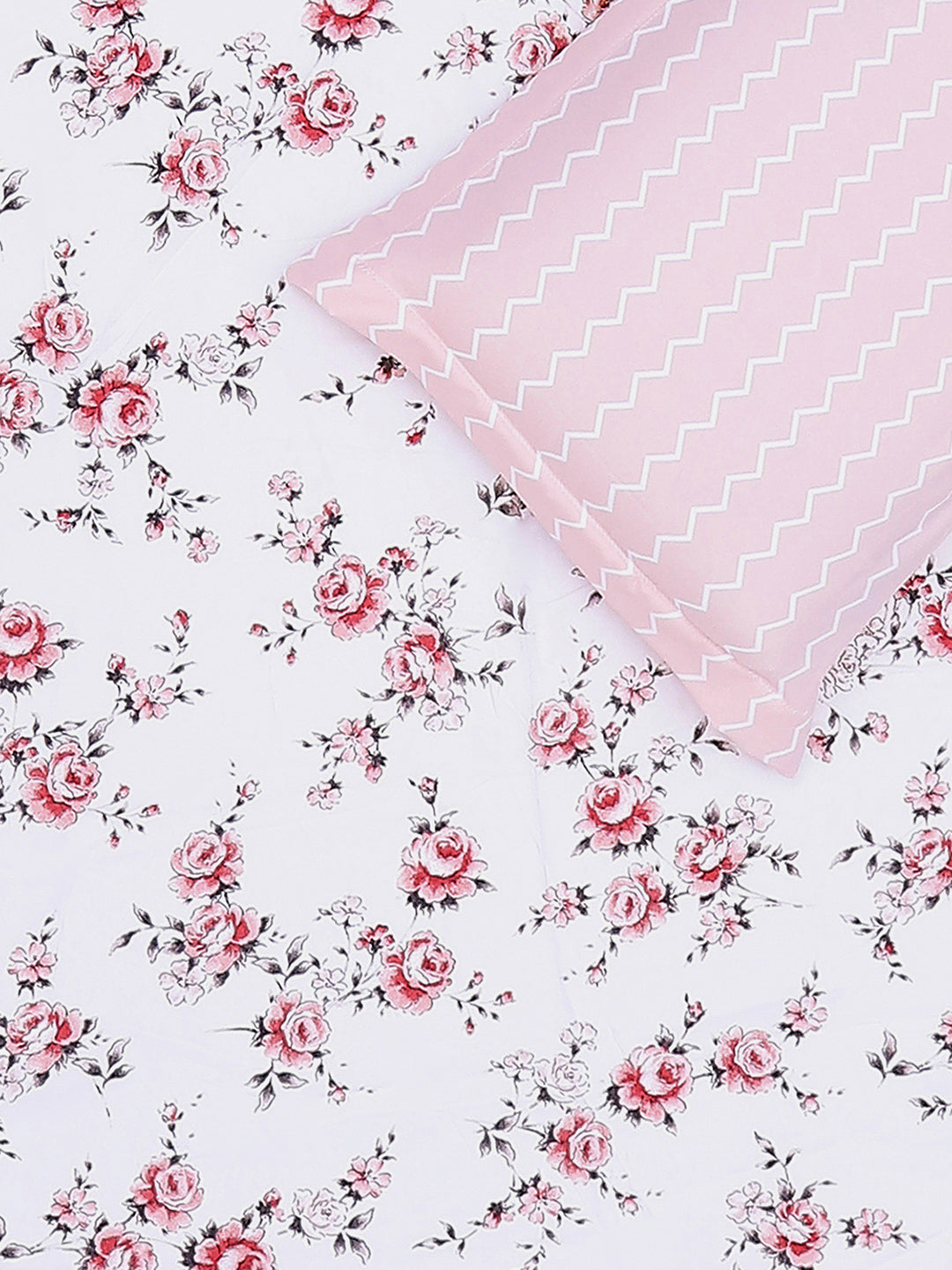 130 GSM Polyester King Size 1 Bedsheet with 2 Pillow Covers (Edmond)