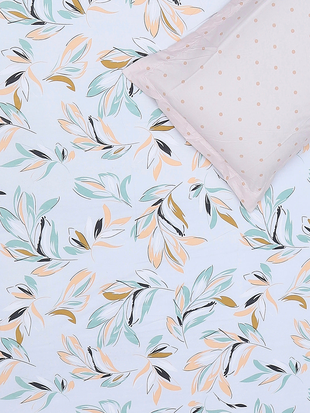 130 GSM Polyester King Size 1 Bedsheet with 2 Pillow Covers (Edmond)