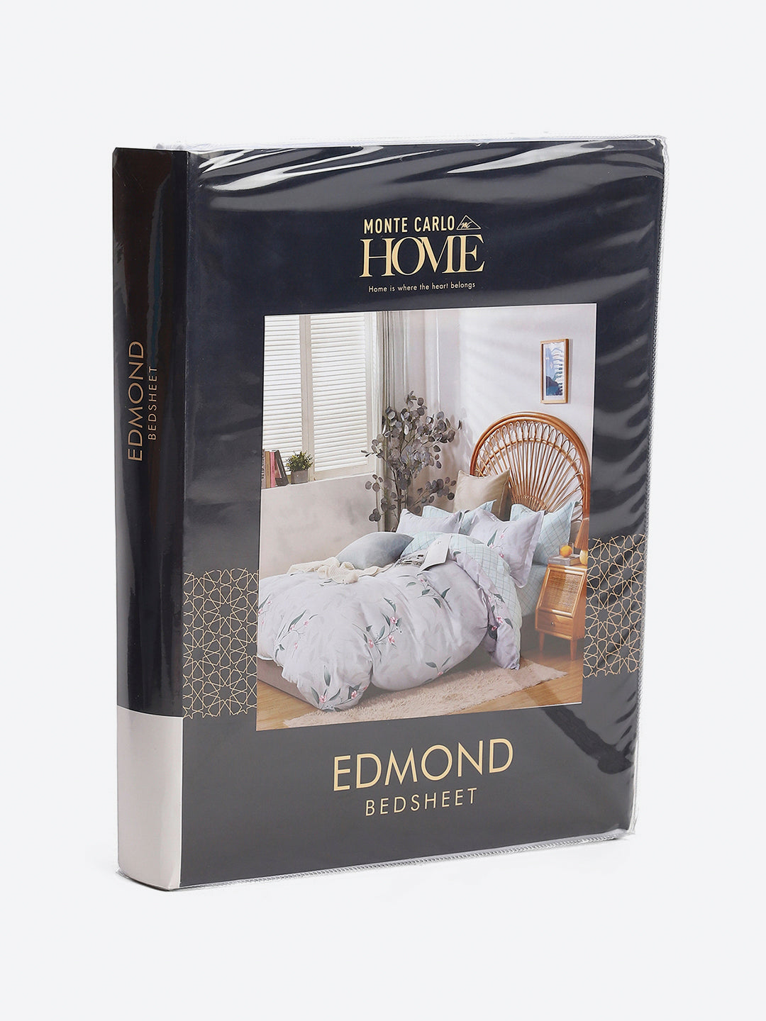 130 GSM Polyester King Size 1 Bedsheet with 2 Pillow Covers (Edmond)