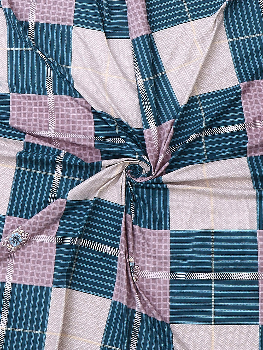 130 GSM Polyester Double Bed 1 Bedsheet with 2 Pillow Covers (Fashnik)