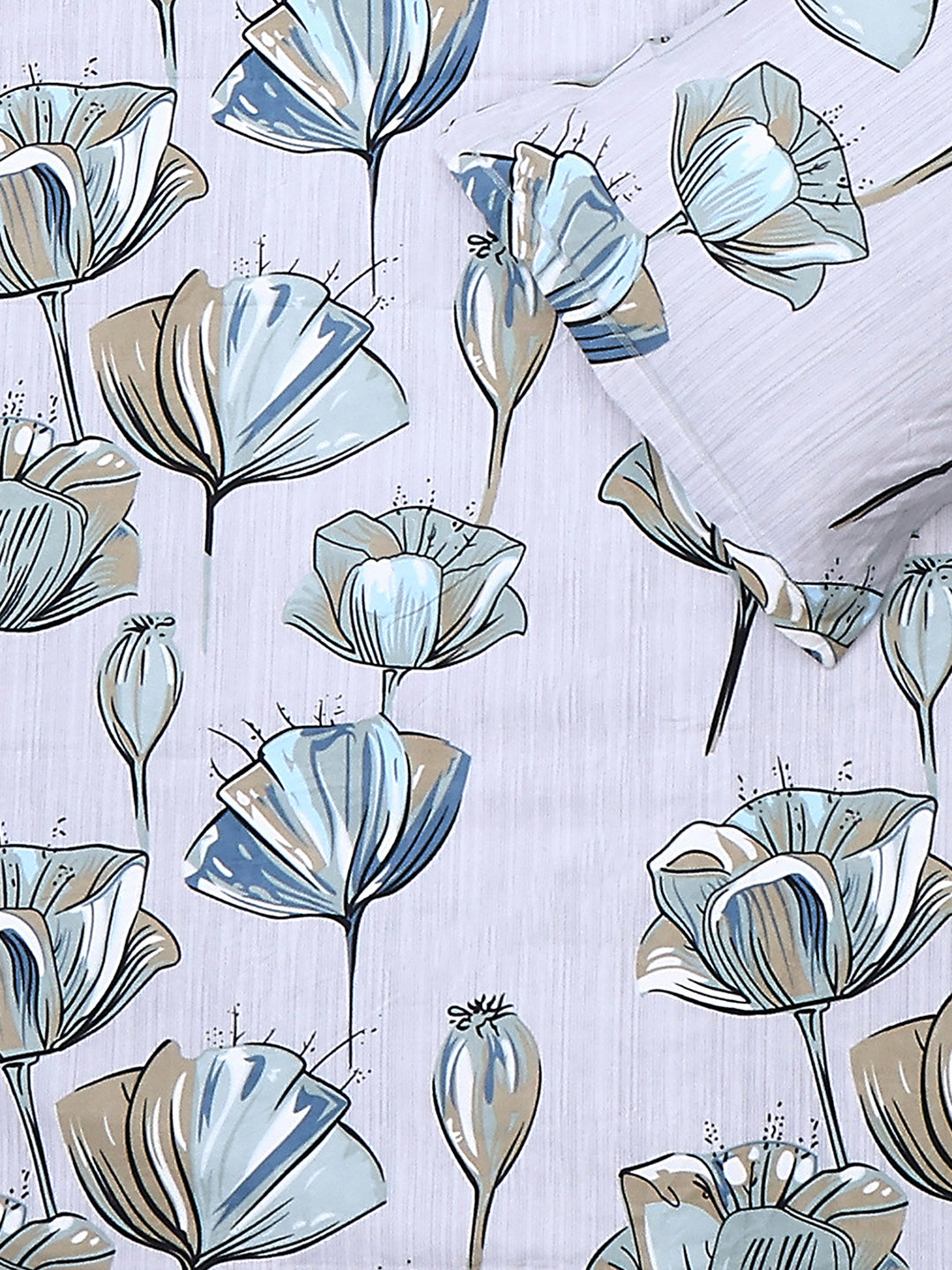 130 GSM Polyester Double Bed 1 Bedsheet with 2 Pillow Covers (Fashnik)