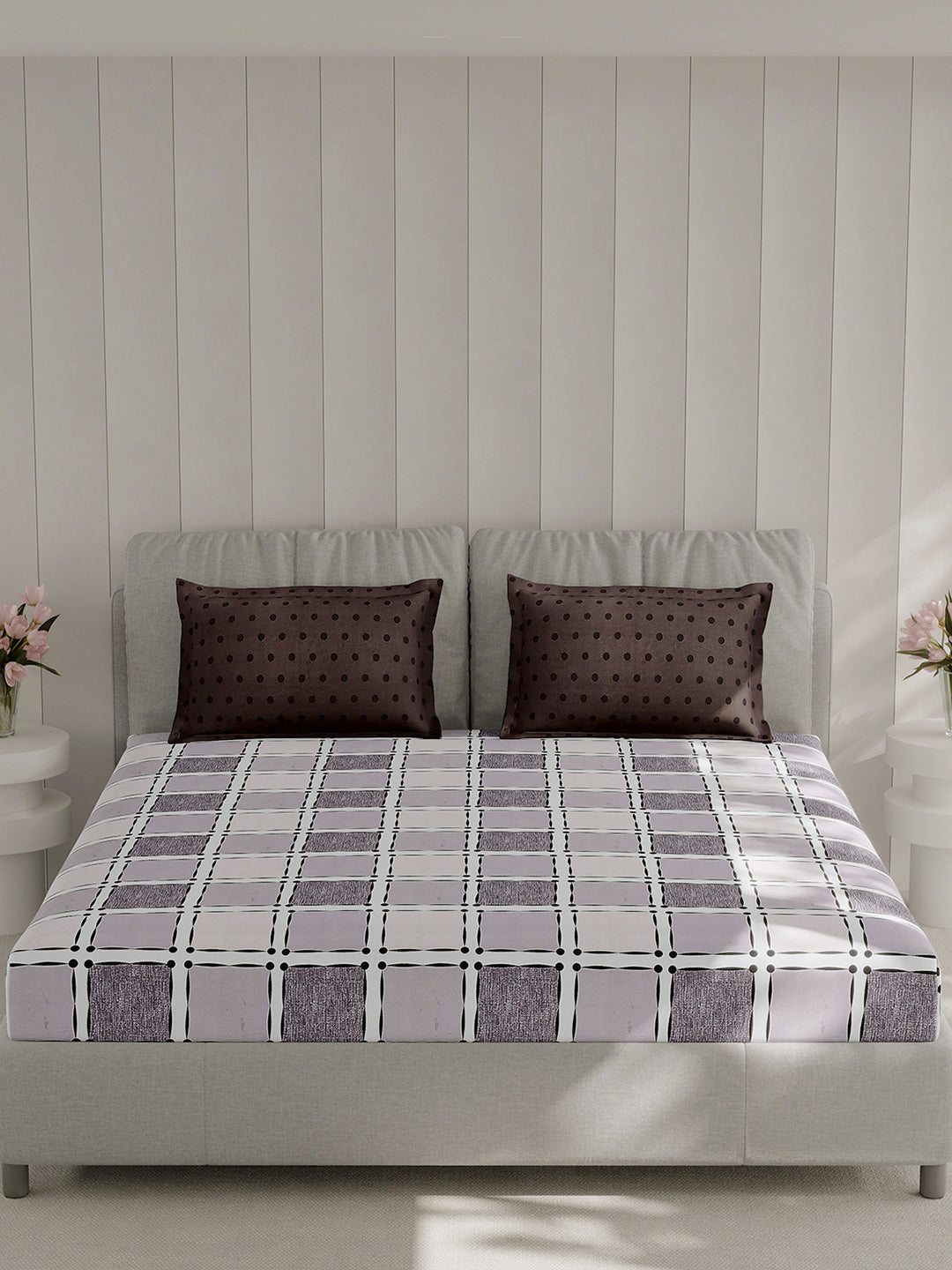 130 GSM Polyester Double Bed 1 Bedsheet with 2 Pillow Covers (Immortal)