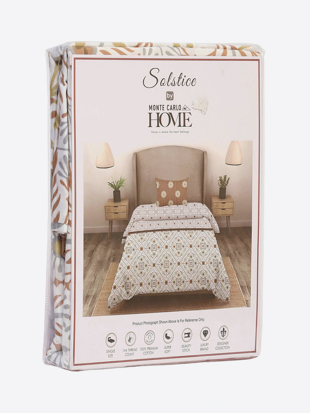 144 TC Cotton Single Bedsheet with 1 Pillow Cover (Solstice)