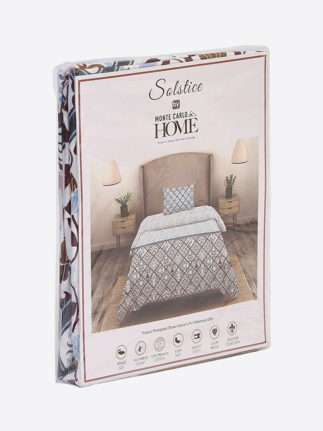 144 TC Cotton Single Bedsheet with 1 Pillow Cover (Solstice)