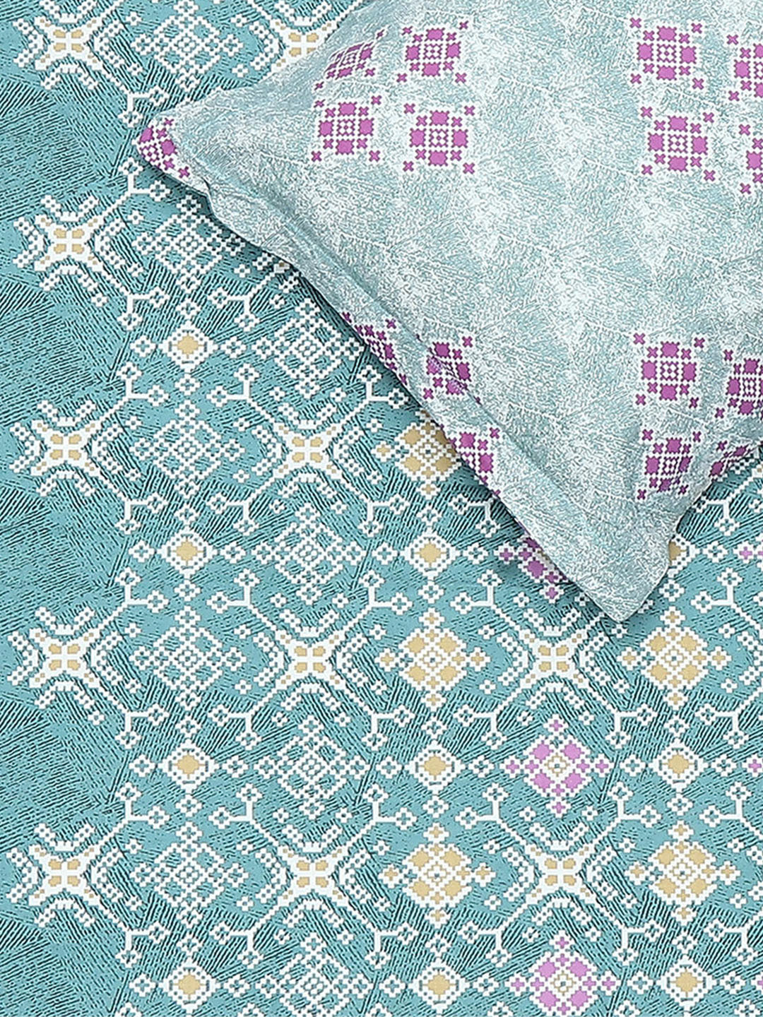 144 TC Cotton Single Bedsheet with 1 Pillow Cover (Solstice)