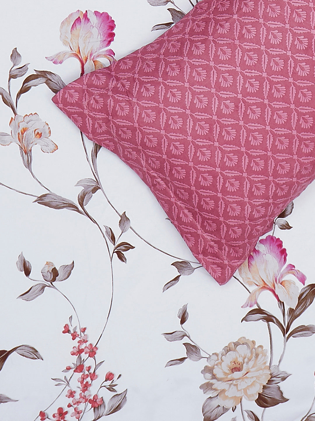 130 GSM Polyester King Size 1 Bedsheet with 2 Pillow Covers (Stanley)