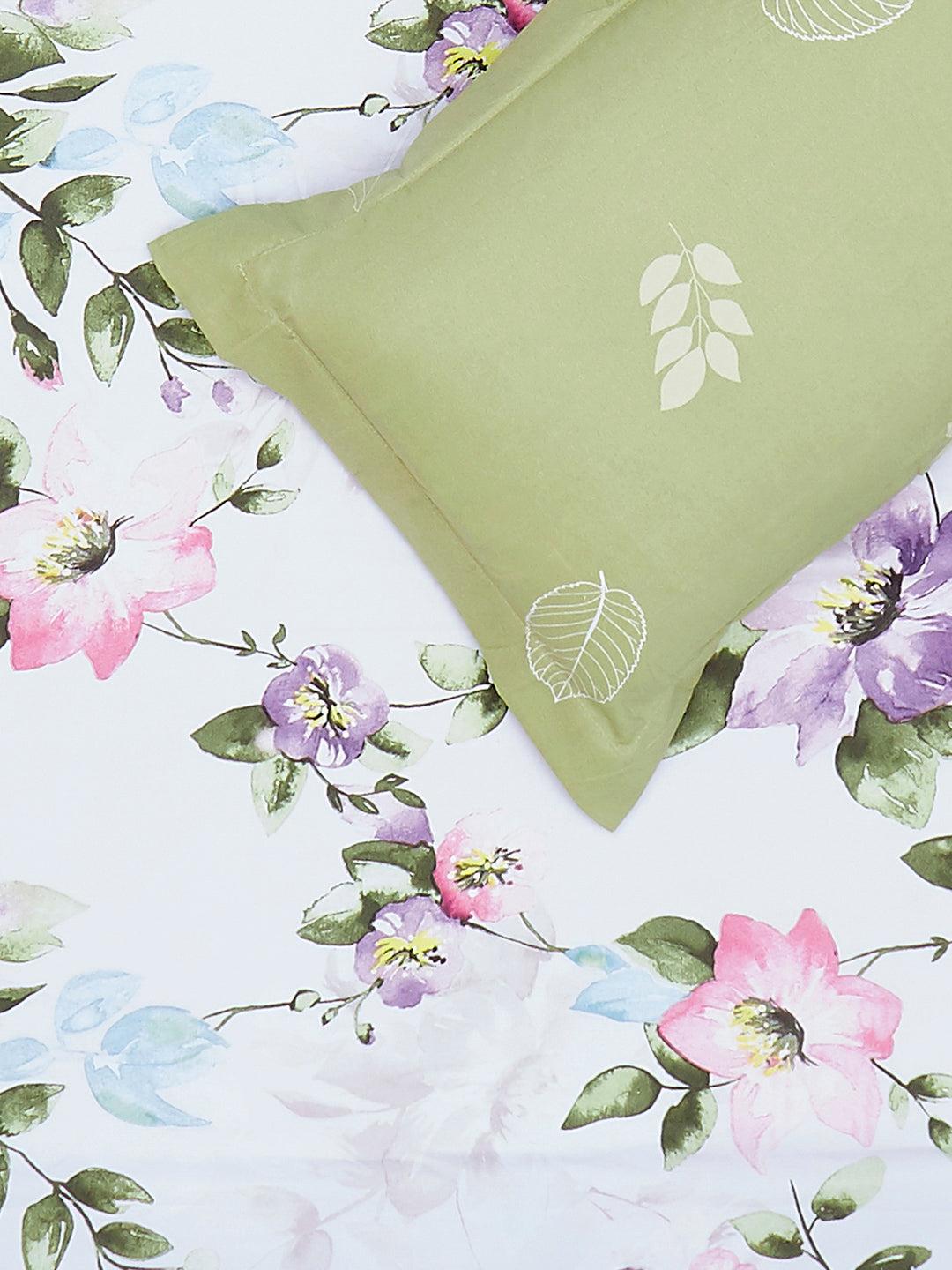 130 GSM Polyester King Size 1 Bedsheet with 2 Pillow Covers (Stanley)