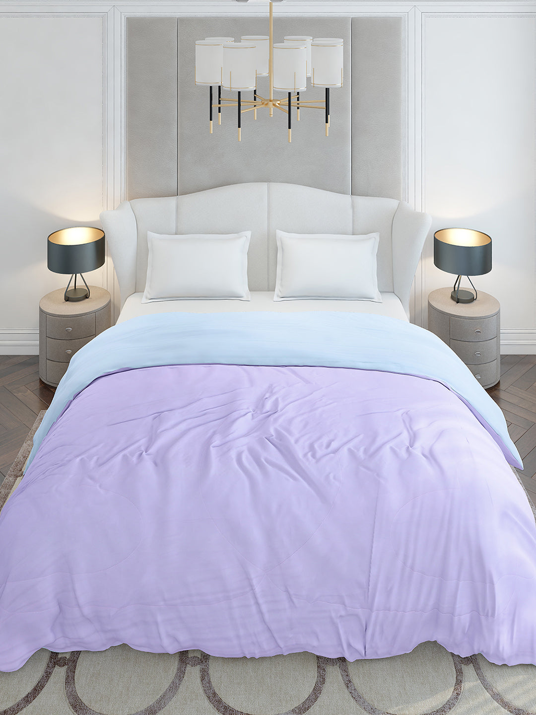 Solid Double Bed 110 GSM Comforter for AC Room - (Icefelgdb)