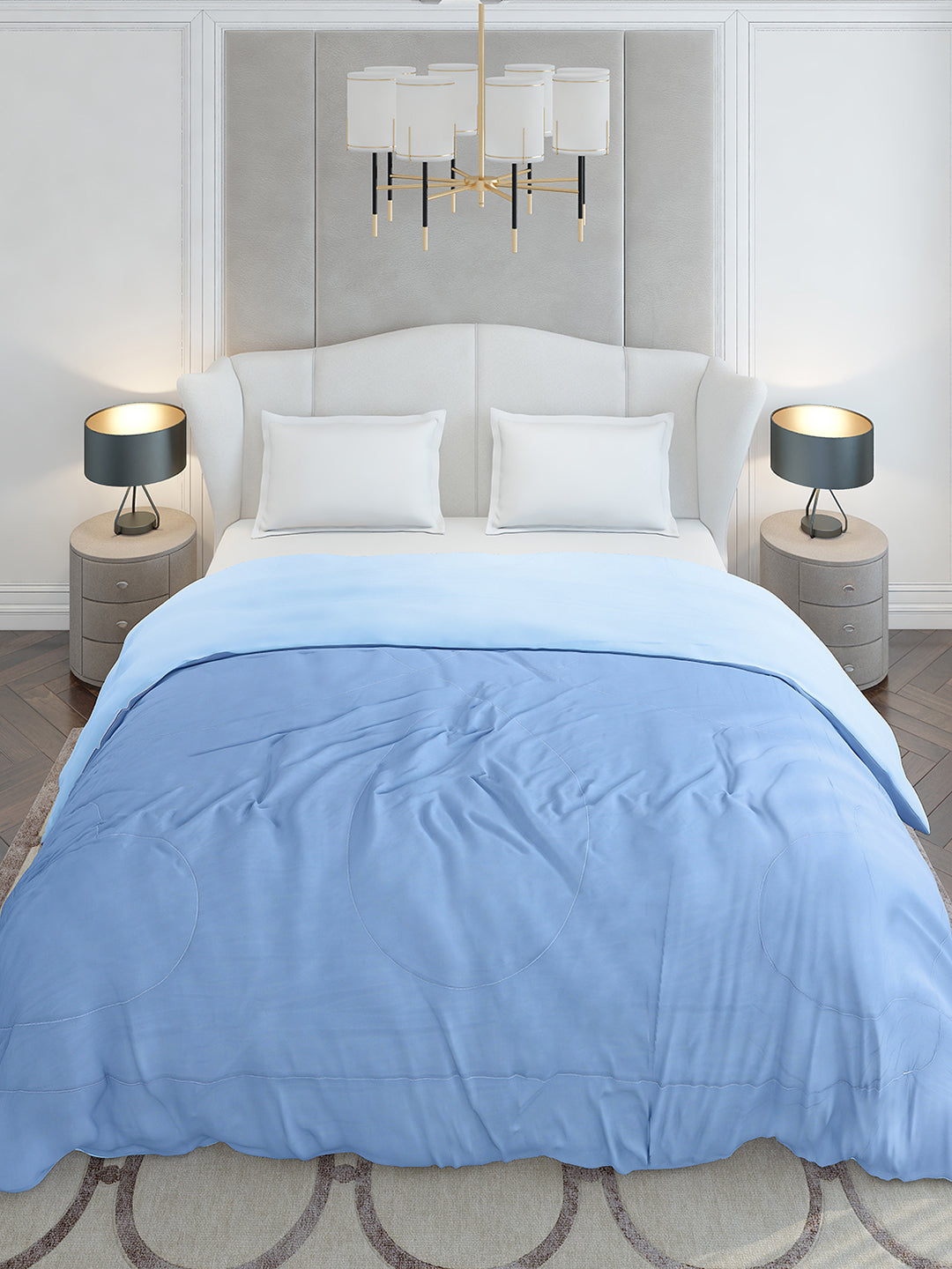 Solid Double Bed 110 GSM Comforter for AC Room - (Icefelgdb)
