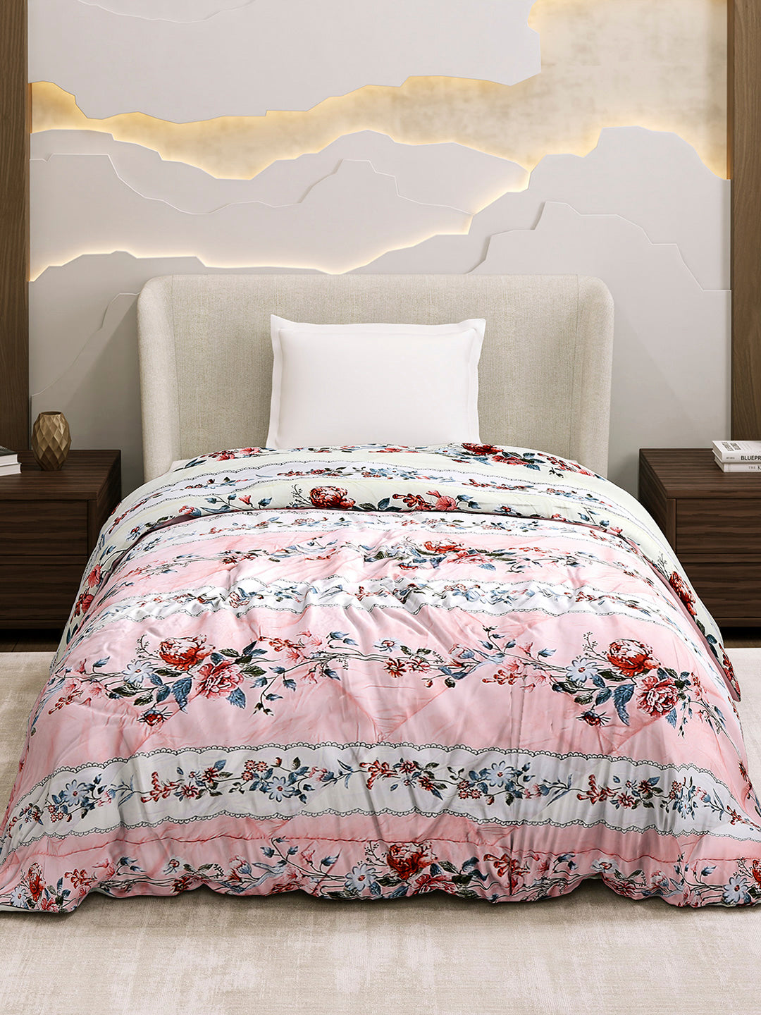 Printed Single Bed 3 Ply Comforter for AC Room - (Marvella)