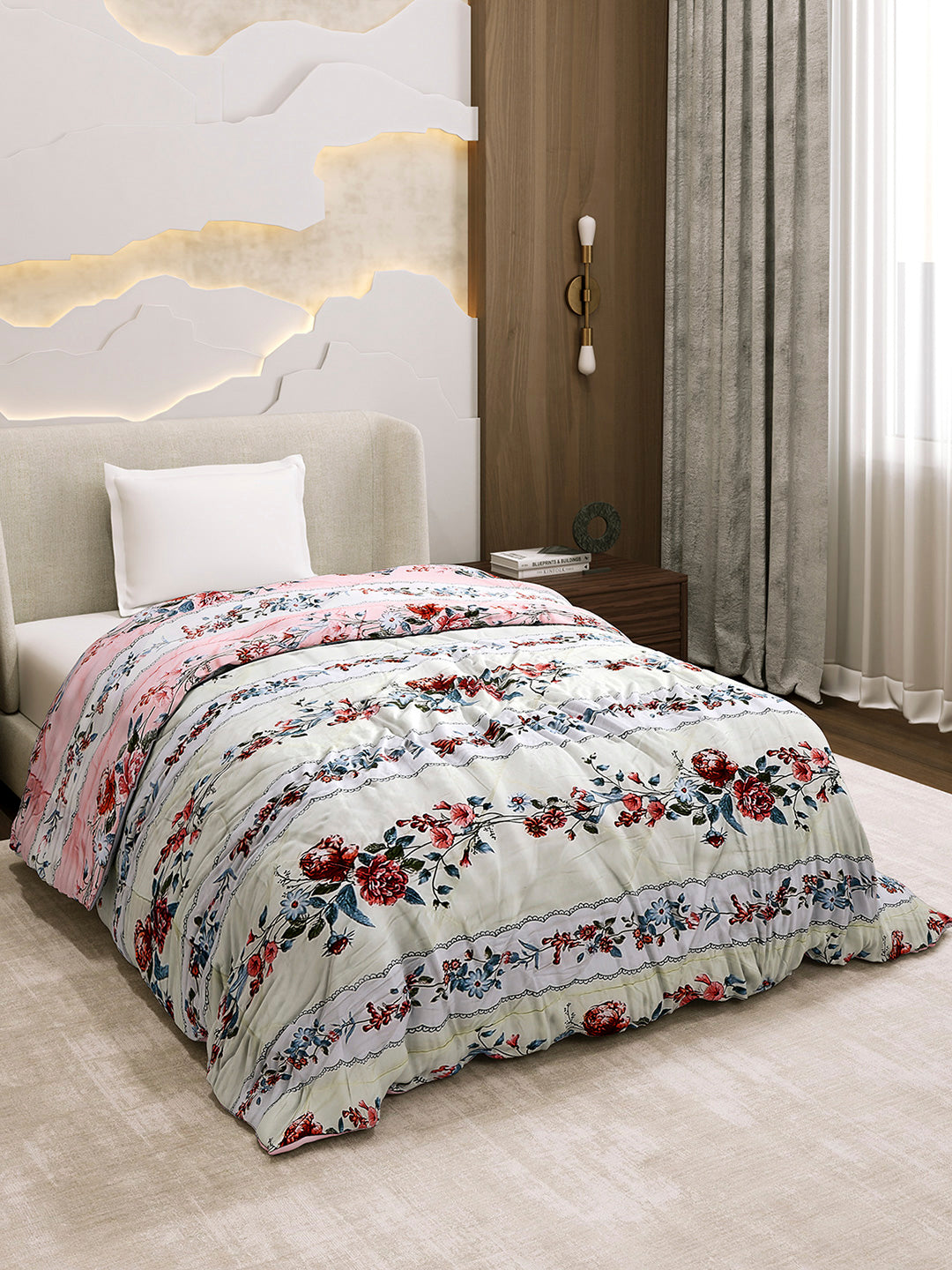 Printed Single Bed 3 Ply Comforter for AC Room - (Marvella)
