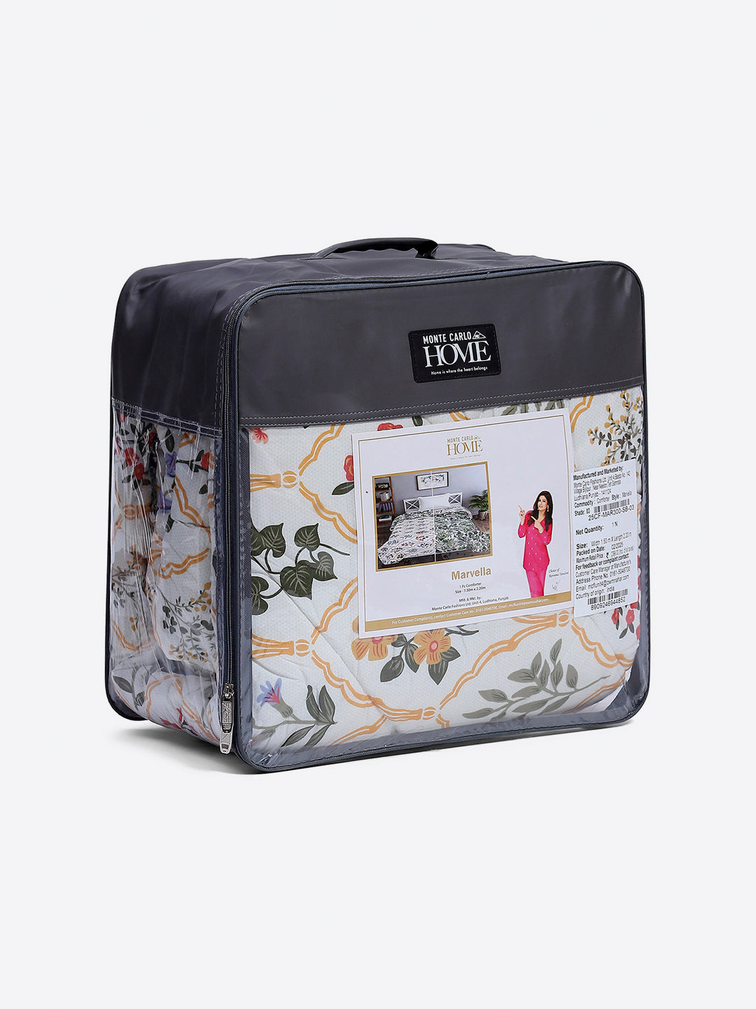 Printed Single Bed 3 Ply Comforter for AC Room - (Marvella)