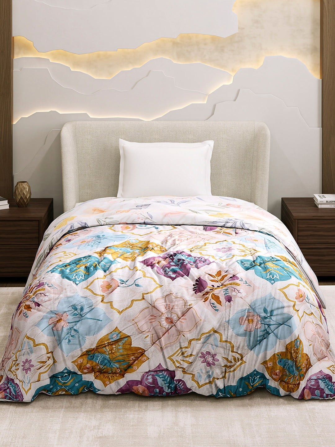 Printed Single Bed 3 Ply Comforter for AC Room - (Marvella)