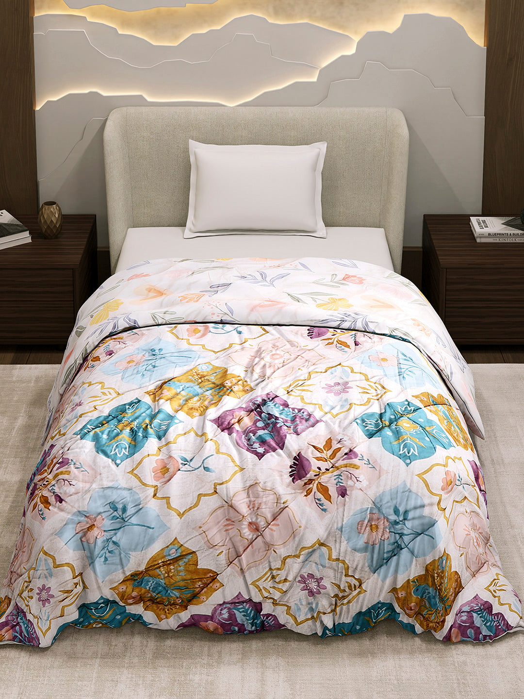 Printed Single Bed 3 Ply Comforter for AC Room - (Marvella)