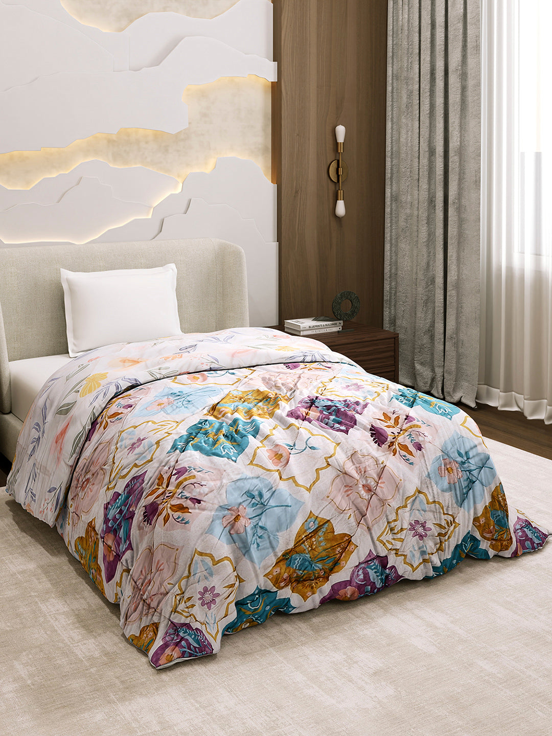 Printed Single Bed 3 Ply Comforter for AC Room - (Marvella)
