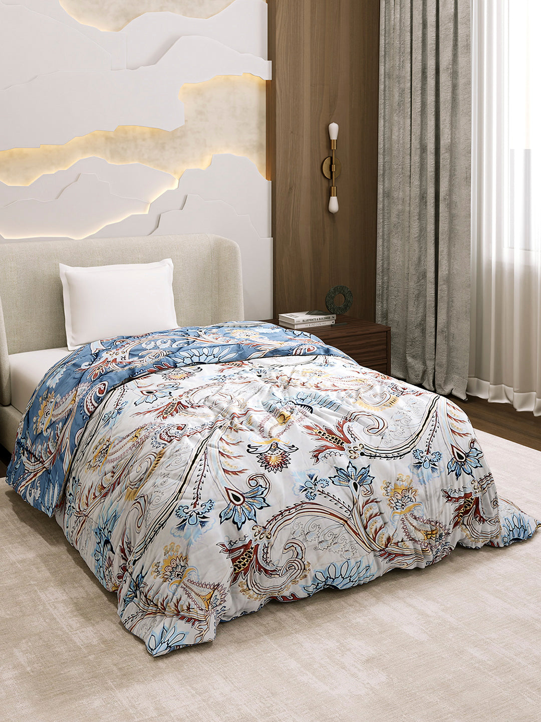 Printed Single Bed 3 Ply Comforter for AC Room - (Marvella)