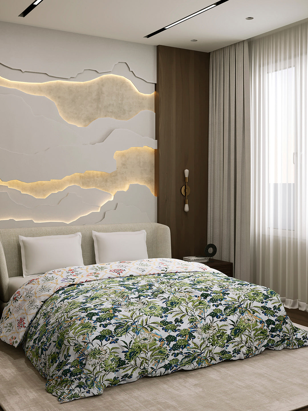 Printed Double Bed 3 Ply Comforter for AC Room - (Marvella)