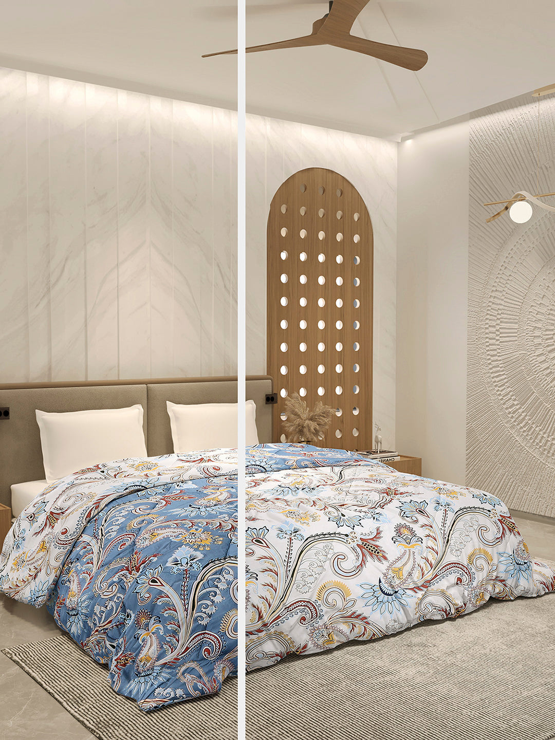 Printed Double Bed 3 Ply Comforter for AC Room - (Marvella)