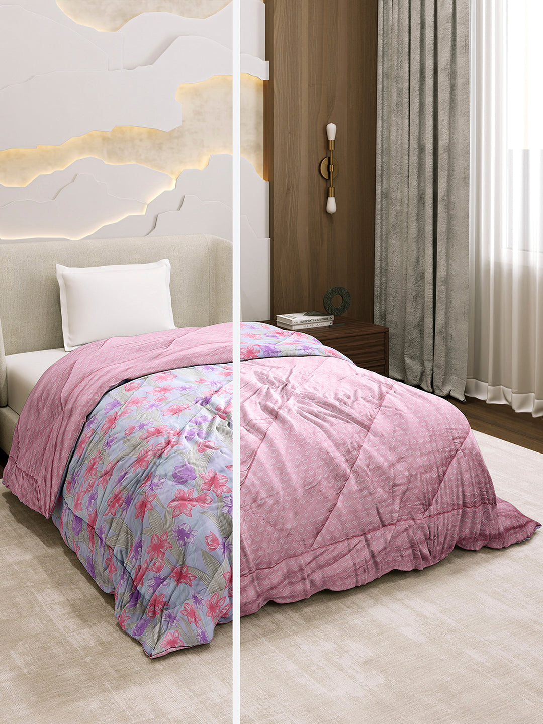 Printed Single Bed 3 Ply Comforter for AC Room - (Marvella)
